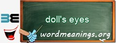 WordMeaning blackboard for doll's eyes